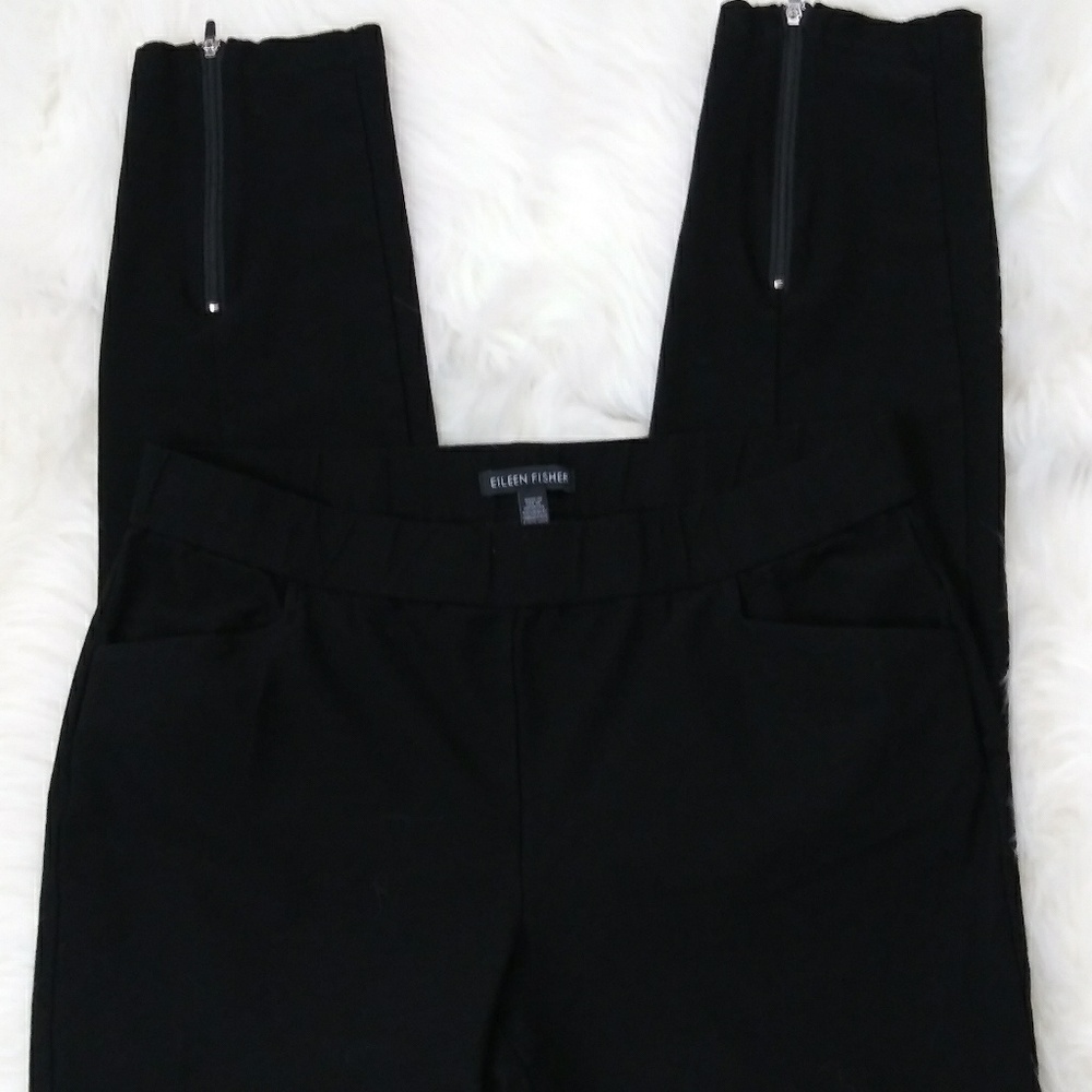 Eileen Fisher skinny cropped pants black small